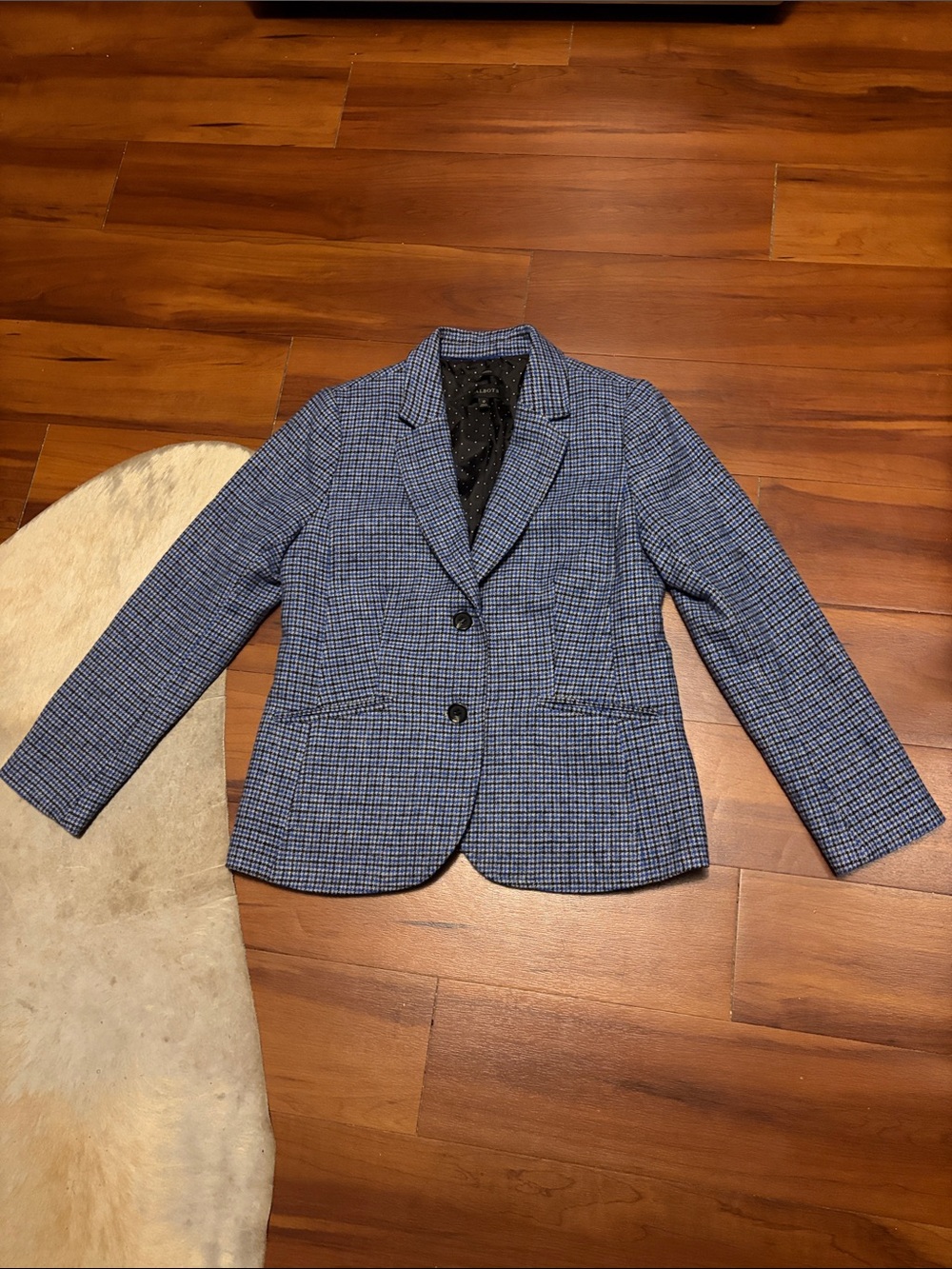 Talbots Blue Plaid Sport Coat - Tailored Two-Button Blazer Sz 10